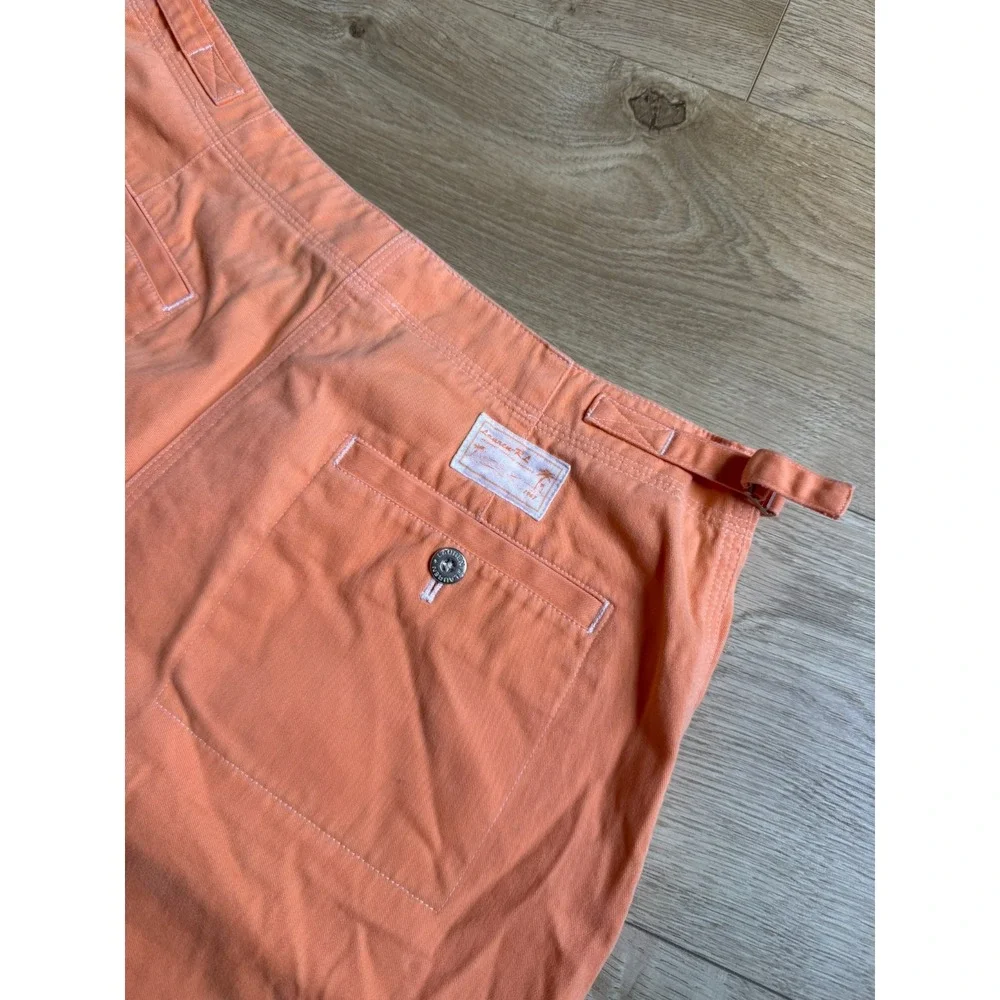 EUC Womens Lauren Ralph Lauren orange shorts cinch buckle waistband vintage 12‎